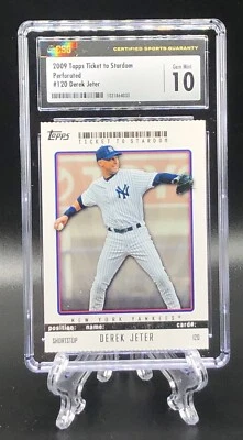 2009 Topps Ticket to Stardom Perforated 120 Derek Jeter New York Yankees CSG 10 - Image 1 of 2