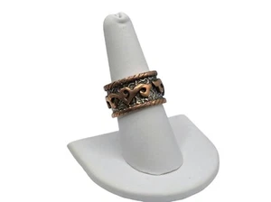Bora Sterling Silver & Bronze Ring Oxidized Brutalist Unisex Band Size 8 - Picture 1 of 11