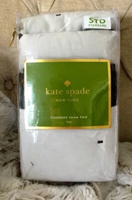 KATE SPADE BOW COLLECTION PAIR OF STANDARD SHAMS ~ NAVY/WHITE - Imagem 1 de 4