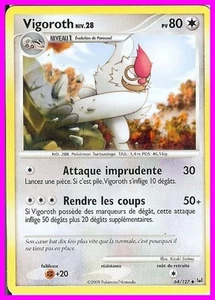 Carte Pokemon " VIGOROTH " Niv 28 PLATINE PV 80 64/127 UNCO ◊ VF - Bild 1 von 1