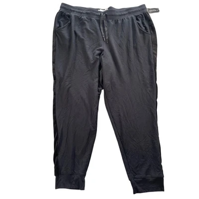 Ideology Joggers 3X Negro Rayón Tejido con Terciopelo Esmoquin Rayas Pantalones Entrepierna 28" Foto 1 de 4