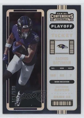2022 Panini Contenders Playoff Ticket /199 Rashod Bateman #6 - Image 1 of 2