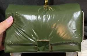 Green Purse Clutch Crossbody Puffer Quilted NWT Target READ - Picture 1 of 5