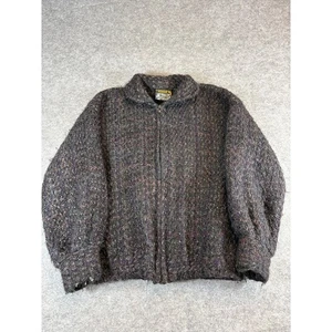 Cardigan vintage anni 90 arazzi Irlanda tessuto fuzzy full zip taglia grande lana - Foto 1 di 5