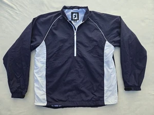 FootJoy FJ Golf 1/4 Zip Pullover Windbreaker Jacket Navy Blue White Size L - Picture 1 of 12
