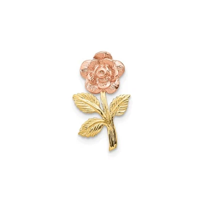 Colgante Flor Rosa Oro Dos Tonos 10k para Mujer Diseño Floral Símbolo de Amor Foto 1 de 4