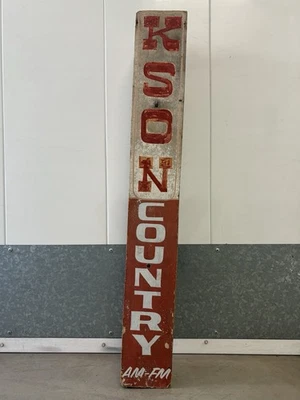 🔥 Vintage 1960s KSON California COUNTRY Western Music RADIO Station Wood SIGN - Image 1 of 4