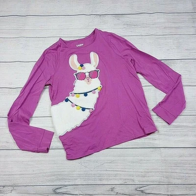 10/12 Lands End Llama Applique Long Sleeve Tee - Image 1 of 4