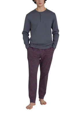 RAGNO Pigiama Uomo Lungo in Puro Cotone Felpato - Immagine 1 di 4