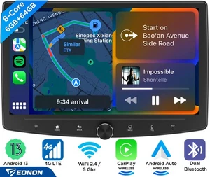 10.1" 8Core 6+64GB Android Auto 13 Car Stereo Wireless Carplay GPS Nav Radio DSP - Picture 1 of 20