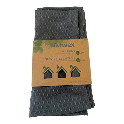 NEW Norwex Set of 4 Cloth Napkins - Reusable Recycled Microfiber Dark Gray Grey - Image 1 of 4