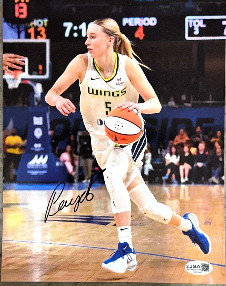 PAIGE BUECKERS Dallas Wings Trippling Autographed/Signed 8x10 (JSA) - Image 1 of 1