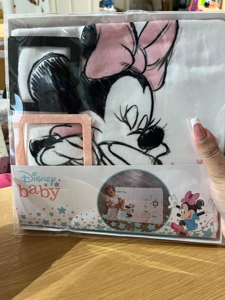 Cobertor de algodão marco Minnie Mouse bebê menina Disney ideal presente chá de bebê - Imagem 1 de 1