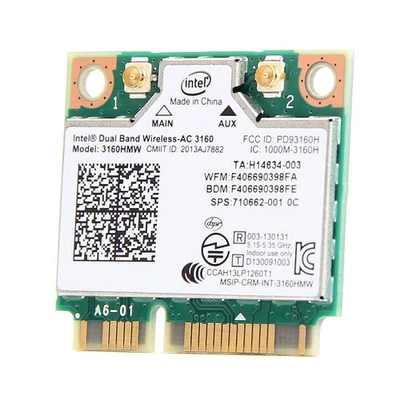 Intel 3160HMW , mPCIe Dual Band Wireless-AC 3160 802.11ac, Dual Band, 1x1 - Image 1 of 3
