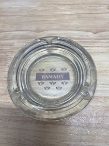 Vintage Round Ramada Inn Clear Glass Ashtray - Picture 1 of 3