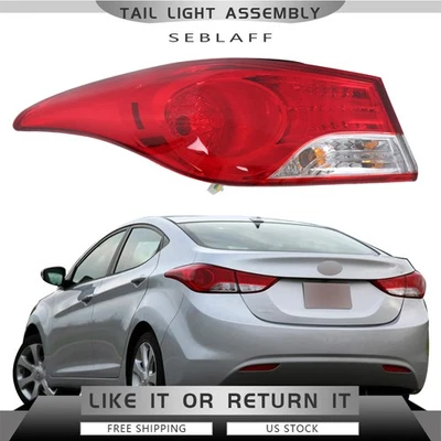 Halogen Tail Lights For Hyundai Elantra 2011 2012 2013 Rear Outer Driver Left LH - Image 1 of 4