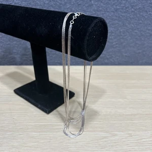 "Collar de plata de ley 925 cadena de 5 cuerdas 28"" de largo" - Imagen 1 de 6