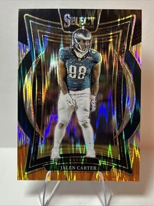 2024 Panini Select JALEN CARTER #65 Black and Orange Shock Prizm Eagles - Picture 1 of 2