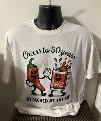 COCA~COLA CHILI’S 50TH ANNIVERSARY T-SHIRT SIZES SMALL, MEDIUM, XL, XXL - Image 1 of 4