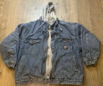 Timberland PRO Series Sherpa Lined Denim Work Jacket Hoodie Liner Mens XL Read - Image 1 of 4