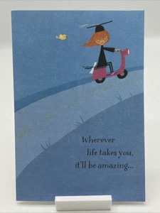 Hallmark Unused High School Graduation Greeting Card Amazing Blue Female Girl - Picture 1 of 4