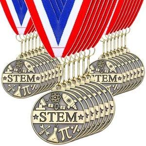 30 Pcs 2'' Award Medals Bulk Gold Winner Medals with Neck Ribbons Metal Troph... - Picture 1 of 6
