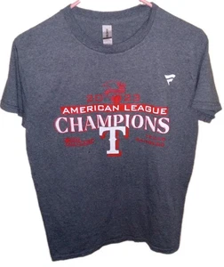 MLB Texas Rangers 2023 Campeones de la Liga Americana Gris Hombre Pequeña Camisa Fanáticos - Imagen 1 de 2