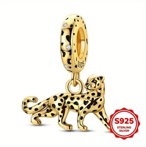 Charm Leopardo Argento S925 Colore Oro - Foto 1 di 6