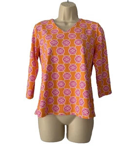 Top Lulu B Multicolor Elástico Cuello en V Manga 3/4 Talla S - Imagen 1 de 6