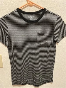 Nueva Camiseta Cat & Jack Niños Manga Corta Negro Blanco Rayas Bolsillo Talla M (8/10) - Imagen 1 de 10