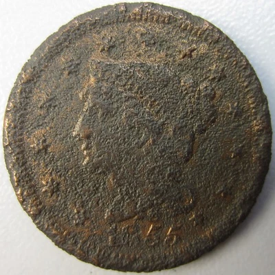 Centavo grande cabeza Liberty cabello trenzado 1855 - cobre - daño ambiental Foto 1 de 2