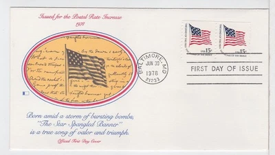 TurtlesTradingPost- American Flag  1978 #1618c Coil Pair - FDC- Fleetwood Cachet - Image 1 of 2