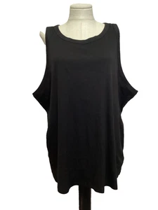 TERRA & SKY Black HIGH NECK RIBBED KNIT Stretch Tank Top Sz 4X* - Picture 1 of 7