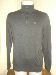 Pull coton gris col boutonné cheminée JACK & JONES S/38 2 Poches ventrales logo - Picture 1 of 8