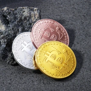 3Pcs Bitcoin Physical Collector Gold Silver Rose Gold Plated Coin 40mm Souvenir - Picture 1 of 7