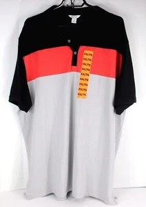 Calvin Klein Striped Polo / Golf Shirt, Black, Red, Gray, Men's XXL New w/ Tag! - Bild 1 von 3