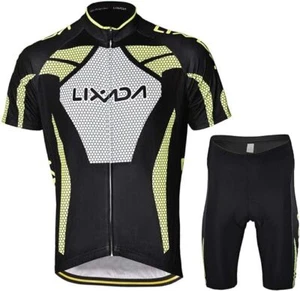 Cycling Short Sleeve Set Quick-Dry Breathable Shirt with Padded Shorts Large - Picture 1 of 7