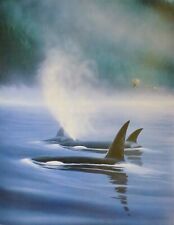 Wyland Studios "NORTHERN ORCA'S"  1988  lithograph Killer Whale Ocean