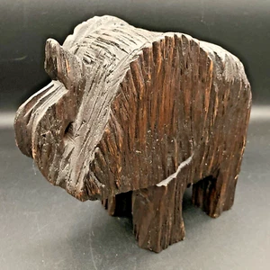 Estatua de elefante de madera tallada a mano de colección - Estatuilla escultura - Madera gruesa - Imagen 1 de 9