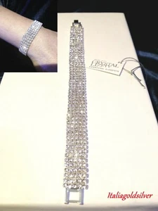 Bracciale Tennis Donna SWAROVSKI ORIGINALI Argento Cristalli Zirconi Ragazza oro - Foto 1 di 11