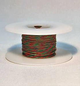 30 AWG Kynar Wire Wrap UL1423 Solid Wiremod Twisted Pair RED + GREEN 50 feet - Picture 1 of 1