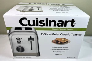 CUISINART 2 Slice TOASTER Wide Slot CPT-160 Silver Stainless Steel - Picture 1 of 2