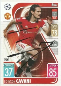 EDINSON CAVANI SIGNED MAN UNITED 2021/2022 CHAMPIONS LEAGUE MATCH ATTAX CARD+COA - Picture 1 of 1