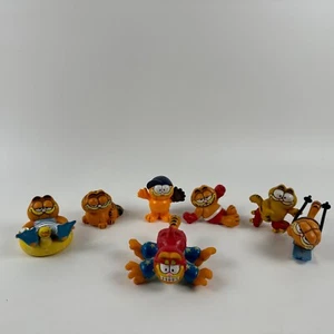 Vintage 1981 Garfield PVC Action Figure Toy Plastic Lot 7 Hong Kong Diver Boxer - Picture 1 of 10