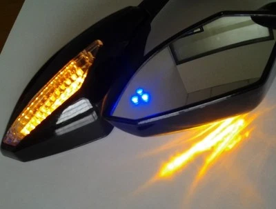Синие светодиодные зеркала для SUZUKI GSXR 600 750 1000 Hayabusa GSF Katana TL1000R - Изображение 1 из 4