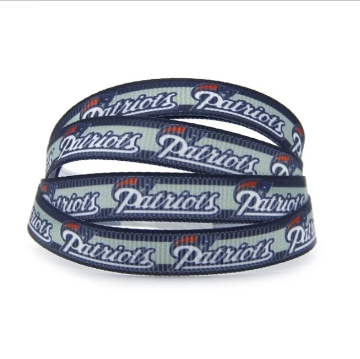 3/8" (1 yard) Patriots Grosgrain Ribbon Football New England Team Sports - Image 1 of 1