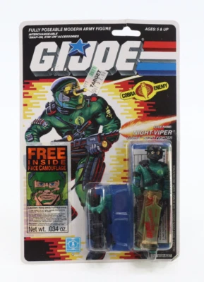 G.I Joe ARAH Night Fighter Night-Viper Hasbro 1988 con camuflaje nuevo sellado Foto 1 de 4