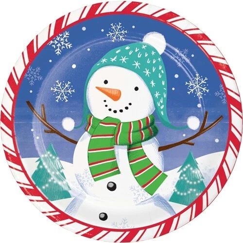 Platos de papel Snowfriends and Flakes de 7 pulgadas 8 por paquete Navidad Invierno Fiesta Foto 1 de 1