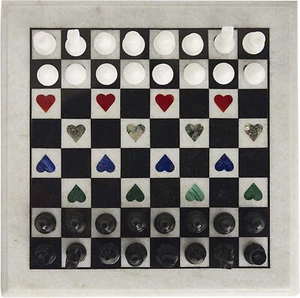 marble chess set inlay marble chess pieces board set gemstone marble chess gifts - Picture 1 of 10