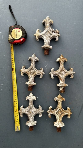 VINTAGE X5 CAST aluminium, GARDEN GATE FENCE FINIALS ARCHITECTURAL SALVAGE Cover